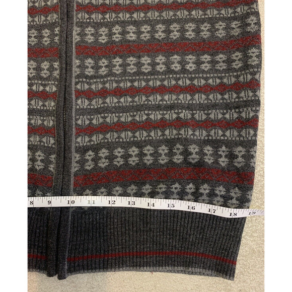 Geoffrey Beene Sweater Mens M Medium Full Zip Dark Grey 50's Rockabilly Cardigan - Picture 12 of 14